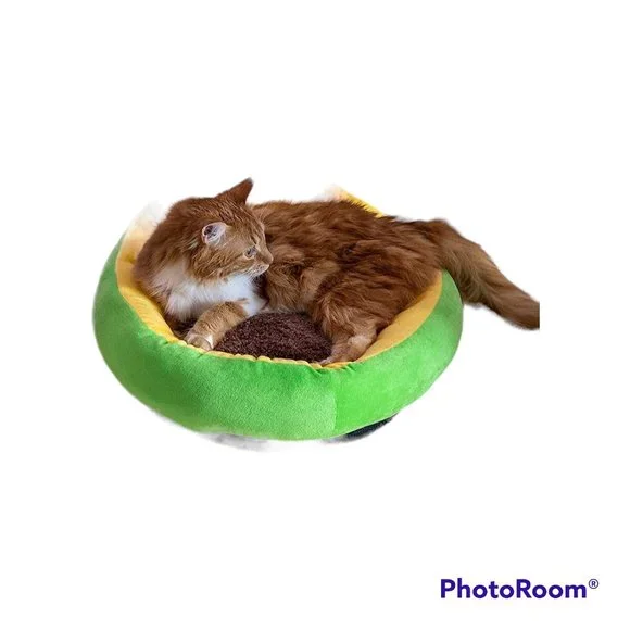 Hey Paws Avocado Dog Cat Bed With Soft Removable Pillow for Small Pets - Picture 2 of 7